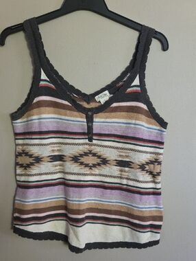 Tasha Polizzi Striped Southwestern Knit Tank Top in Multi-Color